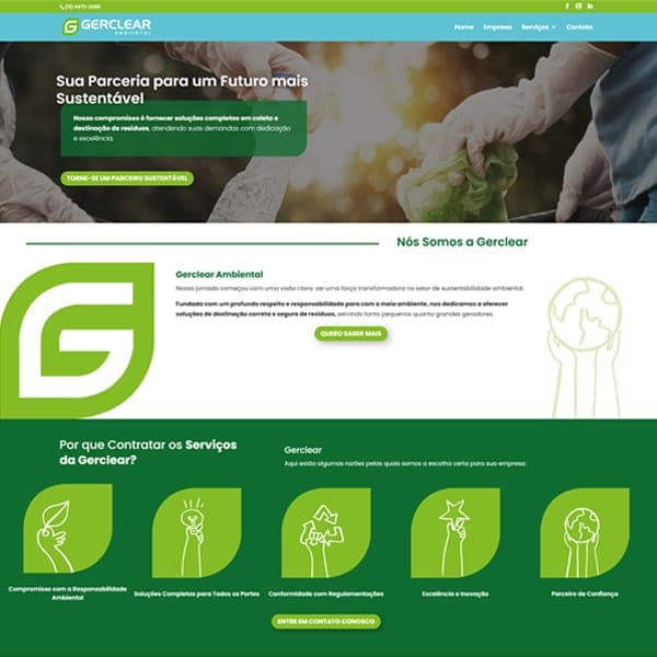 Site institucional de serviços feito pela Nova Ação