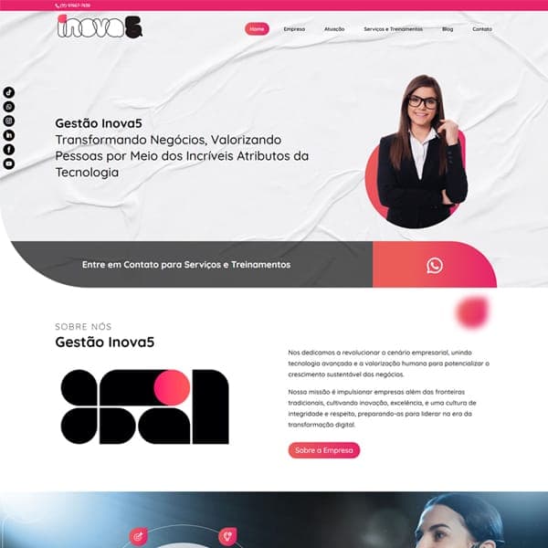Site institucional de consultoria feito pela Nova Ação